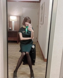 甜美空姐身材比例超級好  高顏值可愛有雪白C奶